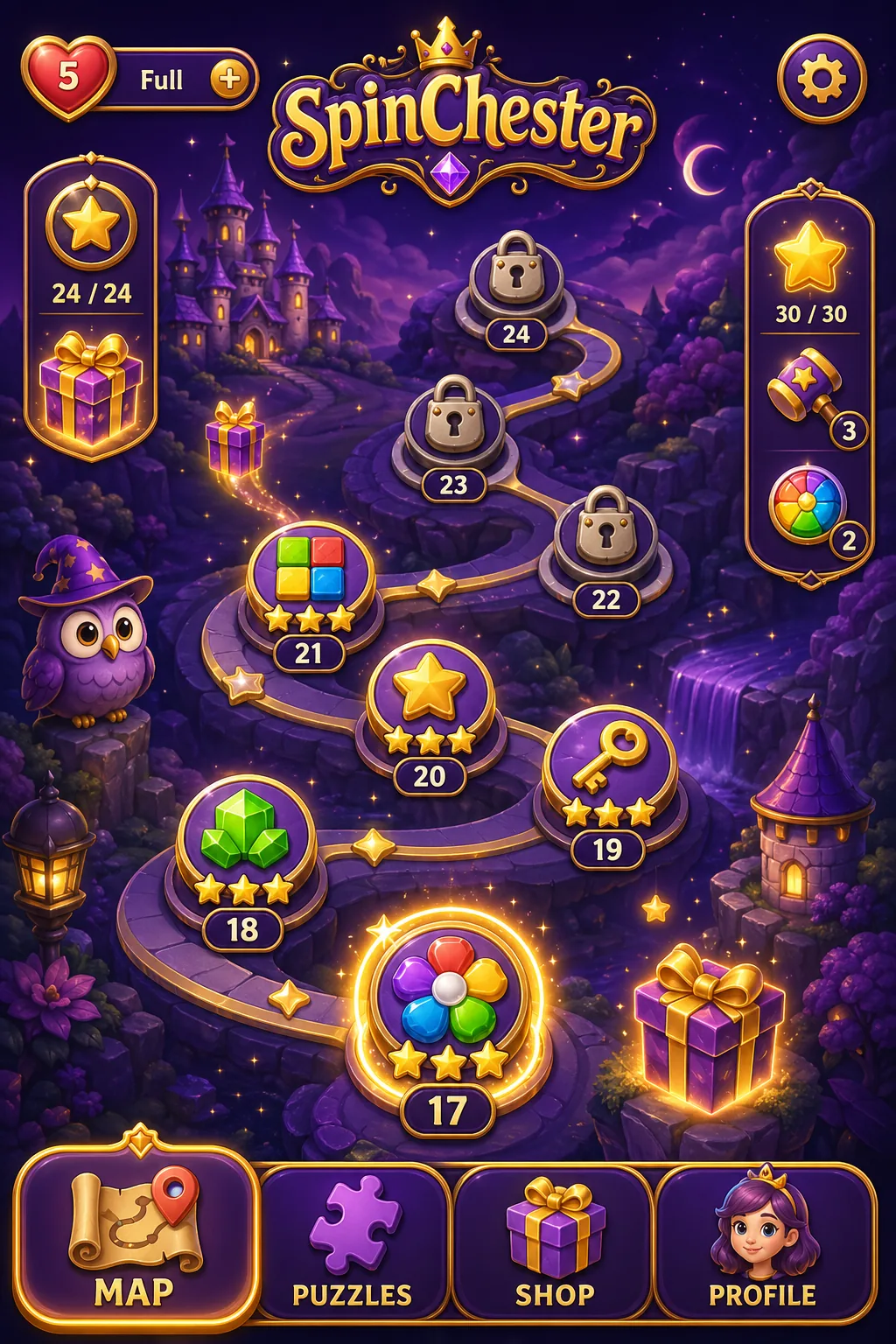 SpinChester progression screen showcase